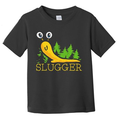 Slugger Slug – Funny Banana Slug Expert Baseball Game Player Toddler T-Shirt