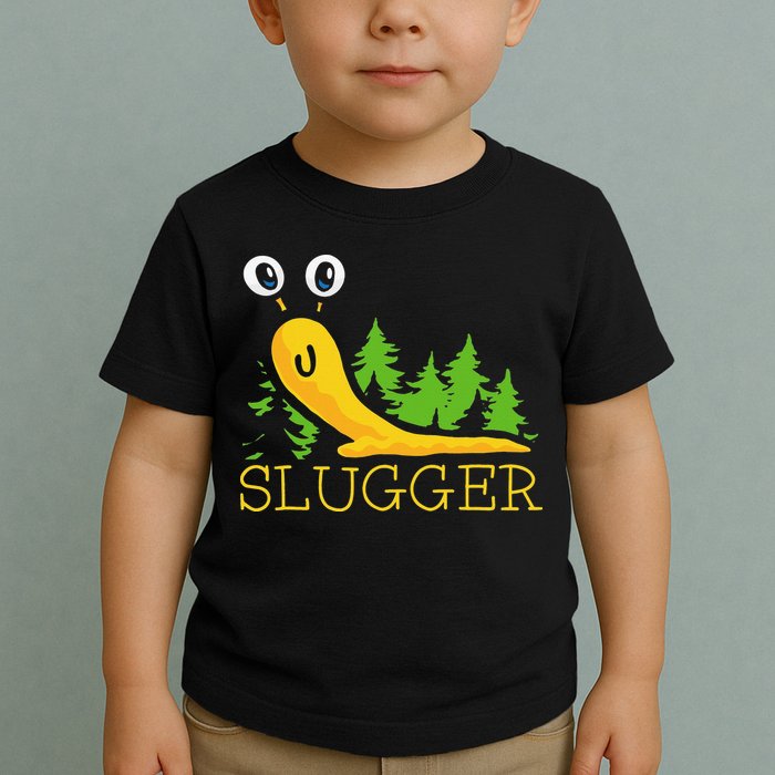 Slugger Slug – Funny Banana Slug Expert Baseball Game Player Toddler T-Shirt