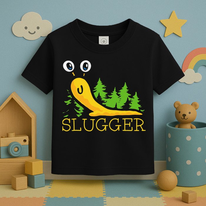 Slugger Slug – Funny Banana Slug Expert Baseball Game Player Toddler T-Shirt