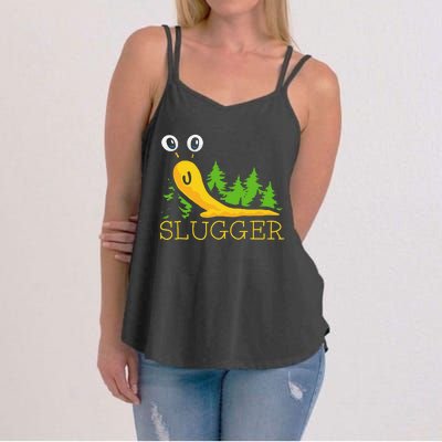 Slugger Slug – Funny Banana Slug Expert Baseball Game Player Women's Strappy Tank