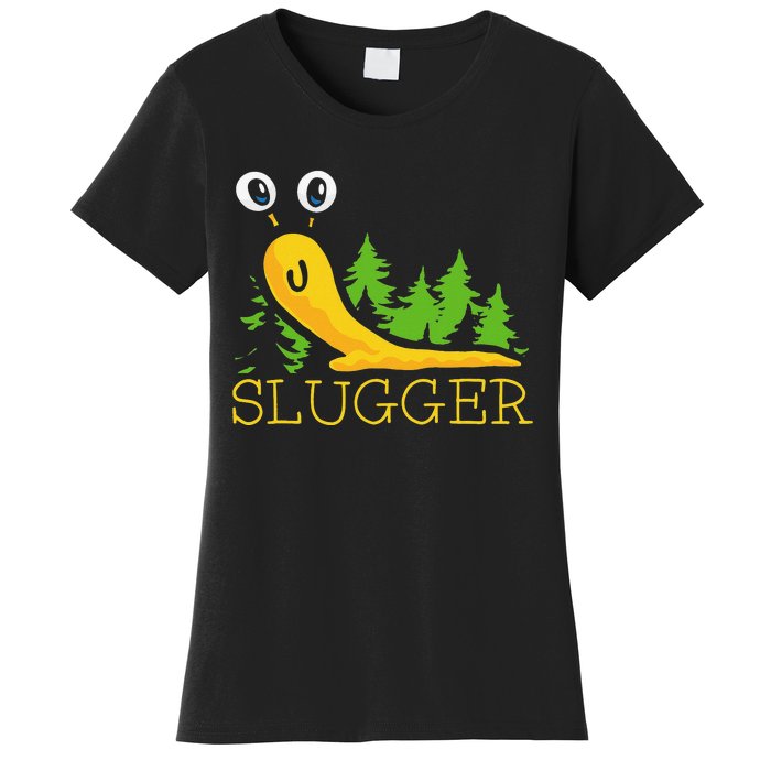 Slugger Slug – Funny Banana Slug Expert Baseball Game Player Women's T-Shirt