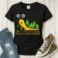 Slugger Slug – Funny Banana Slug Expert Baseball Game Player Womens T-Shirt