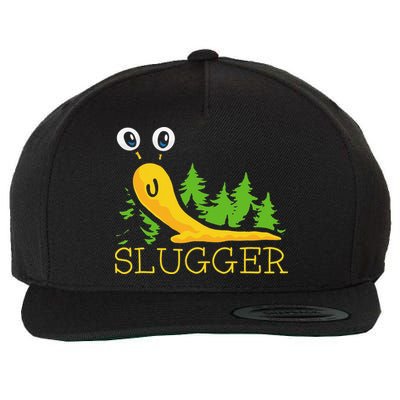 Slugger Slug – Funny Banana Slug Expert Baseball Game Player Wool Snapback Cap