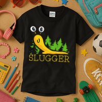 Slugger Slug – Funny Banana Slug Expert Baseball Game Player Kids T-Shirt