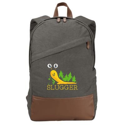 Slugger Slug – Funny Banana Slug Expert Baseball Game Player Cotton Canvas Backpack