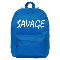 Savage Strength Funny Gift 16 in Basic Backpack