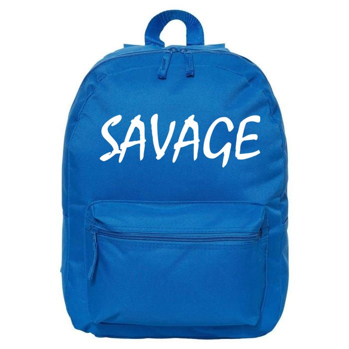 Savage Strength Funny Gift 16 in Basic Backpack