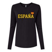 Spain Spanish Flag Red EspañA Womens Cotton Relaxed Long Sleeve T-Shirt