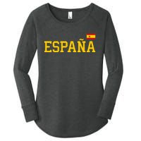 Spain Spanish Flag Red EspañA Women's Perfect Tri Tunic Long Sleeve Shirt