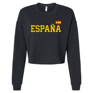 Spain Spanish Flag Red EspañA Cropped Pullover Crew