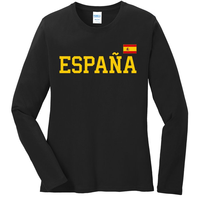 Spain Spanish Flag Red EspañA Ladies Long Sleeve Shirt