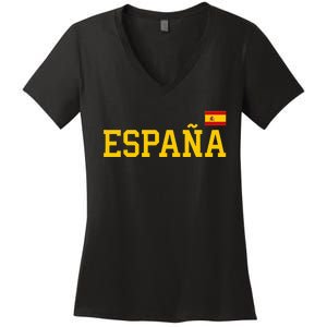 Spain Spanish Flag Red EspañA Women's V-Neck T-Shirt