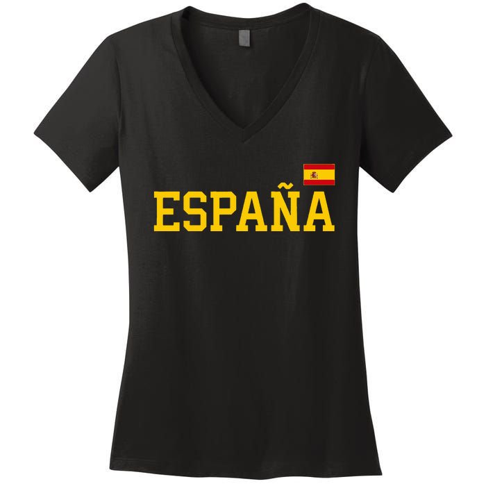 Spain Spanish Flag Red EspañA Women's V-Neck T-Shirt