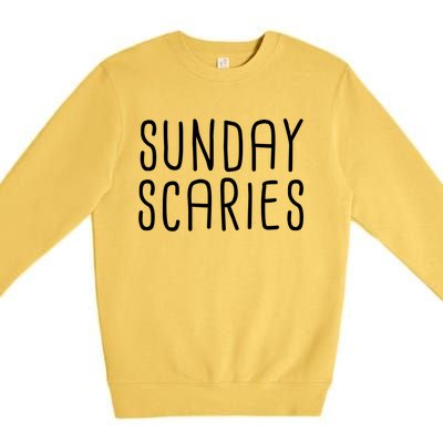 Sunday Scaries Funny Lazy Meme Dreading Monday Sad Mood Gift Premium Crewneck Sweatshirt