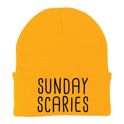 Sunday Scaries Funny Lazy Meme Dreading Monday Sad Mood Gift Knit Cap Winter Beanie