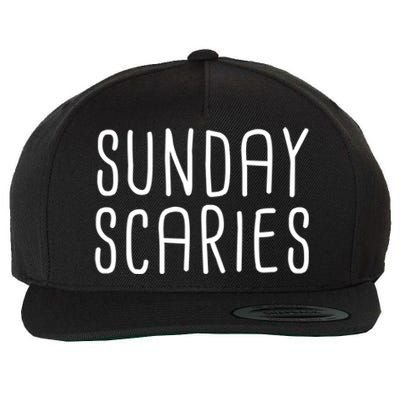 Sunday Scaries Funny Lazy Meme Dreading Monday Sad Mood Gift Wool Snapback Cap