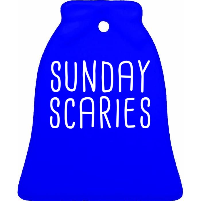 Sunday Scaries Funny Lazy Meme Dreading Monday Sad Mood Gift Ceramic Bell Ornament