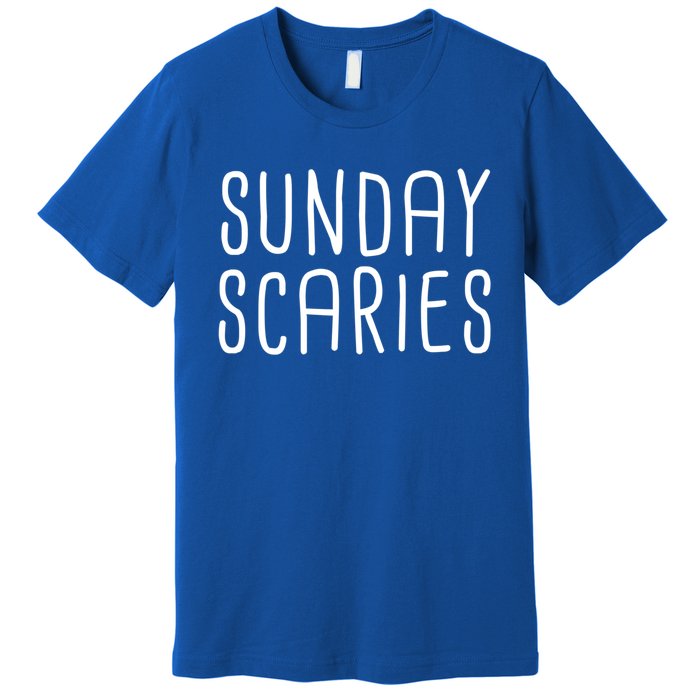 Sunday Scaries Funny Lazy Meme Dreading Monday Sad Mood Gift Premium T-Shirt