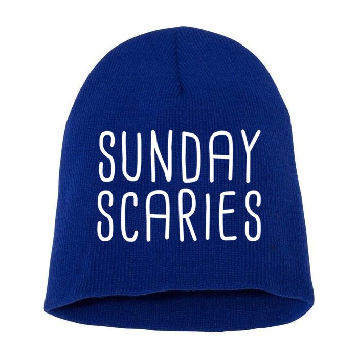 Sunday Scaries Funny Lazy Meme Dreading Monday Sad Mood Gift Short Acrylic Beanie