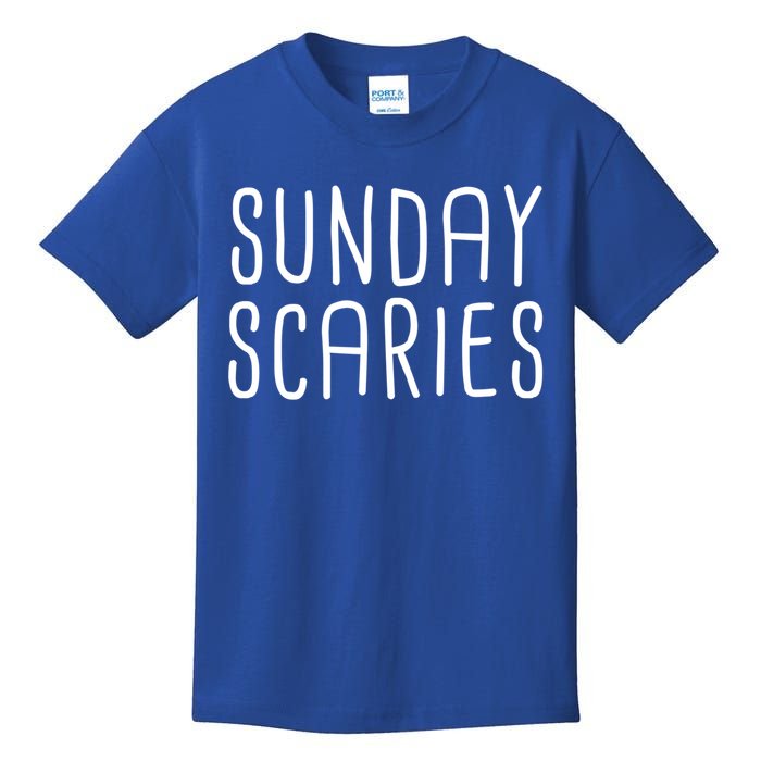 Sunday Scaries Funny Lazy Meme Dreading Monday Sad Mood Gift Kids T-Shirt