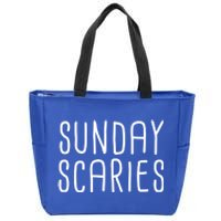 Sunday Scaries Funny Lazy Meme Dreading Monday Sad Mood Gift Zip Tote Bag