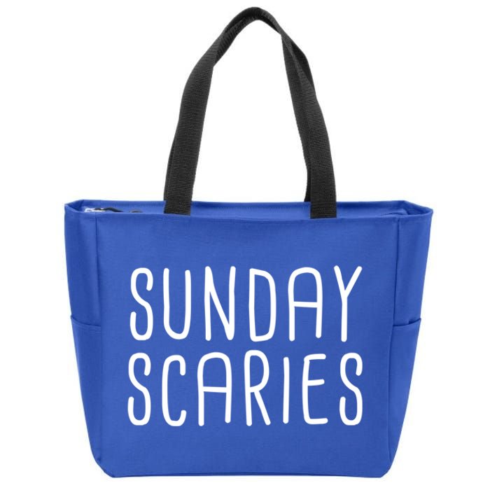 Sunday Scaries Funny Lazy Meme Dreading Monday Sad Mood Gift Zip Tote Bag