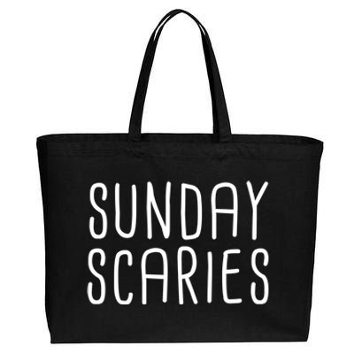 Sunday Scaries Funny Lazy Meme Dreading Monday Sad Mood Gift Cotton Canvas Jumbo Tote