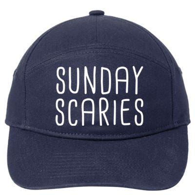 Sunday Scaries Funny Lazy Meme Dreading Monday Sad Mood Gift 7-Panel Snapback Hat