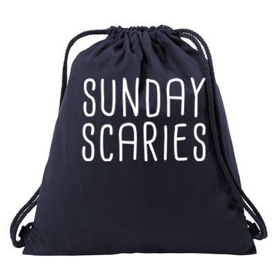 Sunday Scaries Funny Lazy Meme Dreading Monday Sad Mood Gift Drawstring Bag