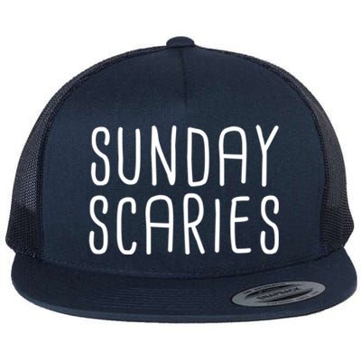 Sunday Scaries Funny Lazy Meme Dreading Monday Sad Mood Gift Flat Bill Trucker Hat