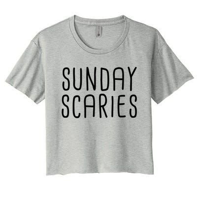 Sunday Scaries Funny Lazy Meme Dreading Monday Sad Mood Gift Women's Crop Top Tee