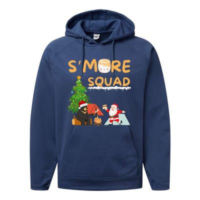 SMore Squad Funny Smore Camping Team Christmas Camping Vibe Performance Fleece Hoodie