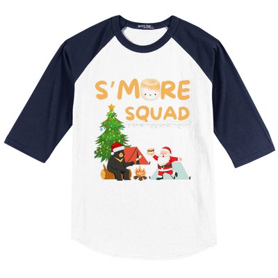 SMore Squad Funny Smore Camping Team Christmas Camping Vibe Baseball Sleeve Shirt