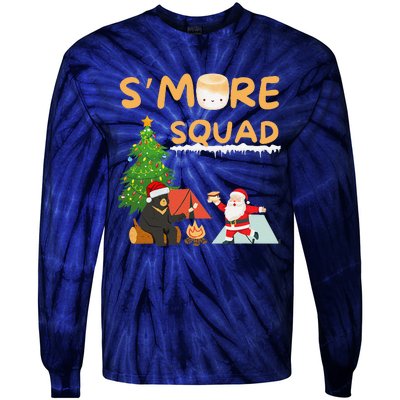 SMore Squad Funny Smore Camping Team Christmas Camping Vibe Tie-Dye Long Sleeve Shirt