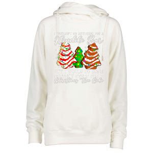 Sketchy Stuff For Some Christmas Tree Cakes Debbie Pajama Gift Womens Funnel Neck Pullover Hood