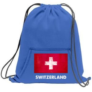 Swiss Switzerland Flag Cute Gift Sweatshirt Cinch Pack Bag