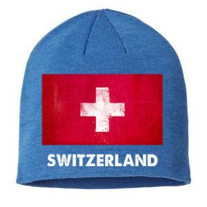 Swiss Switzerland Flag Cute Gift Sustainable Beanie