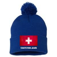 Swiss Switzerland Flag Cute Gift Pom Pom 12in Knit Beanie