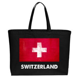 Swiss Switzerland Flag Cute Gift Cotton Canvas Jumbo Tote