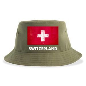 Swiss Switzerland Flag Cute Gift Sustainable Bucket Hat