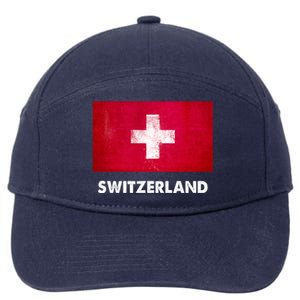 Swiss Switzerland Flag Cute Gift 7-Panel Snapback Hat