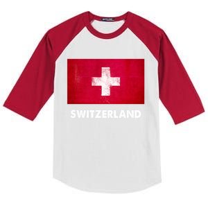 Swiss Switzerland Flag Cute Gift Kids Colorblock Raglan Jersey