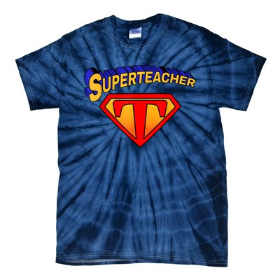 Superteacher Superhero Funny Teacher Gift Idea Tie-Dye T-Shirt