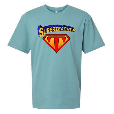 Superteacher Superhero Funny Teacher Gift Idea Sueded Cloud Jersey T-Shirt