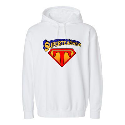 Superteacher Superhero Funny Teacher Gift Idea Garment-Dyed Fleece Hoodie