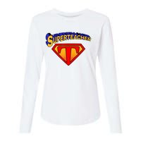 Superteacher Superhero Funny Teacher Gift Idea Womens Cotton Relaxed Long Sleeve T-Shirt