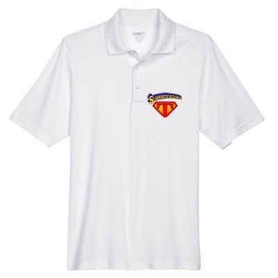 Superteacher Superhero Funny Teacher Gift Idea Men's Origin Performance Pique Polo