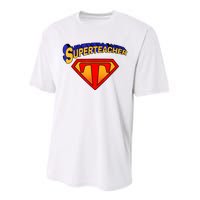 Superteacher Superhero Funny Teacher Gift Idea Performance Sprint T-Shirt