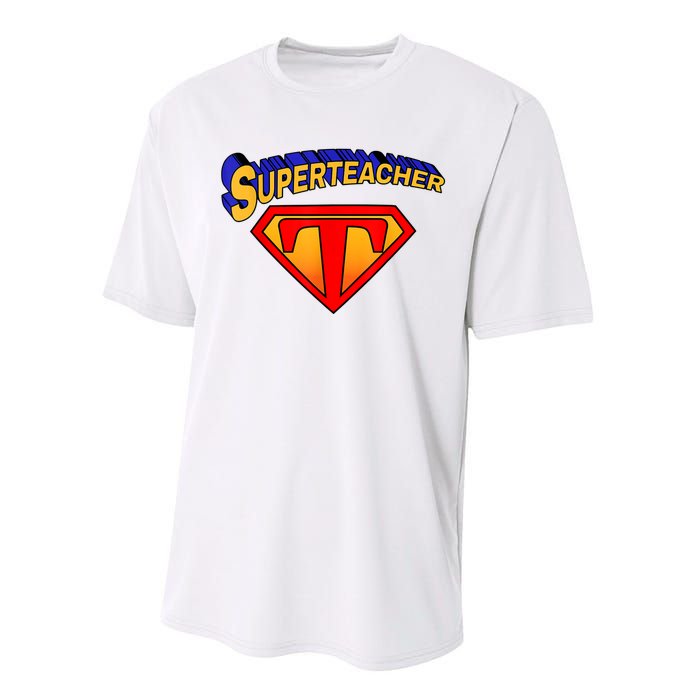 Superteacher Superhero Funny Teacher Gift Idea Performance Sprint T-Shirt