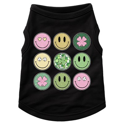 Shamrock Smile Face Disco Retro Groovy St Patricks Day Lucky Doggie Tank